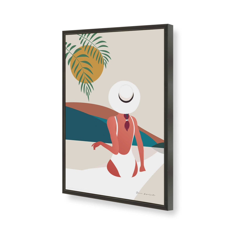 «Holiday Vibes I Print» dans un cadre, Cadre d'angle ouvert noir satiné, H 21 po x l 17 po