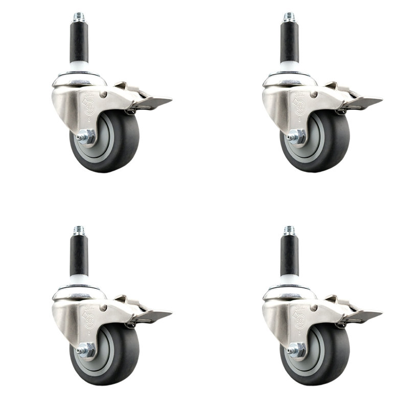 Roulettes pivotantes, H 3,5 po x l 3,5 po
