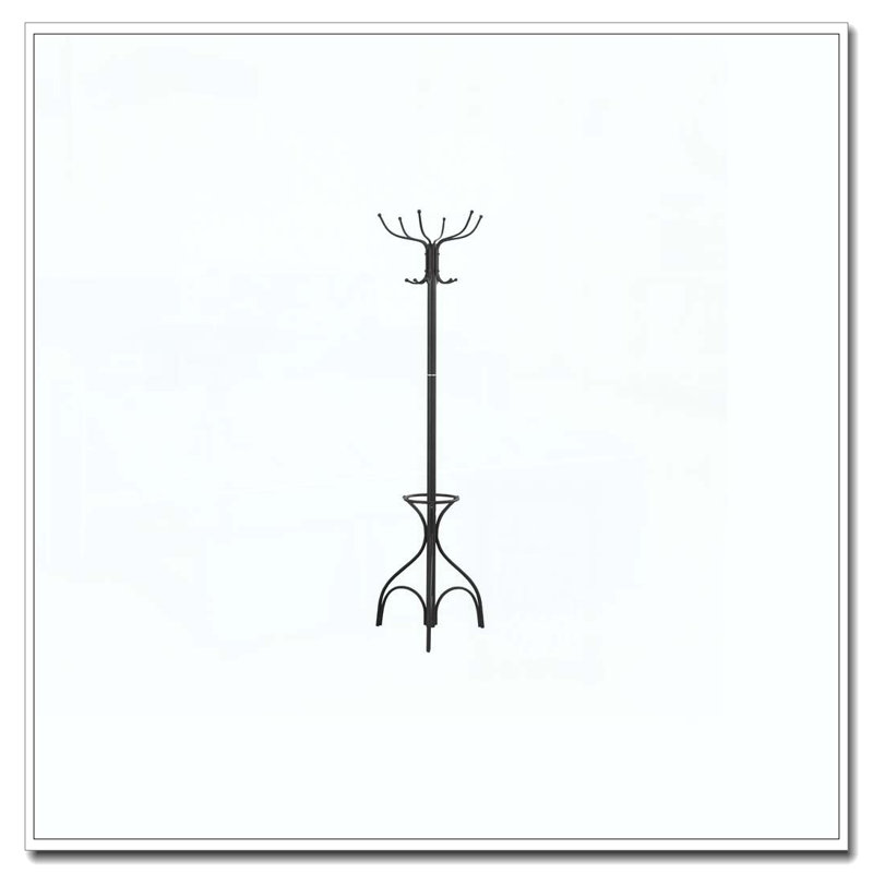 Coat Rack, Hall Tree, Free Standing, 12 Hooks, Black