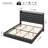 Upholstered Floating Bed With LED Lights, Charging Port-1090953922-1093848367