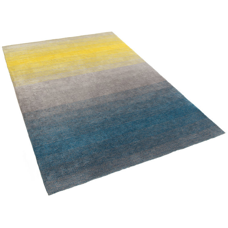 Teppich Dinar in Grau/Blau/Gelb
