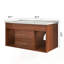 Meuble-lavabo simple de style moderne Mid-Century avec lavabo encastré en céramique intégré, parfait pour les espaces compacts et élégants.