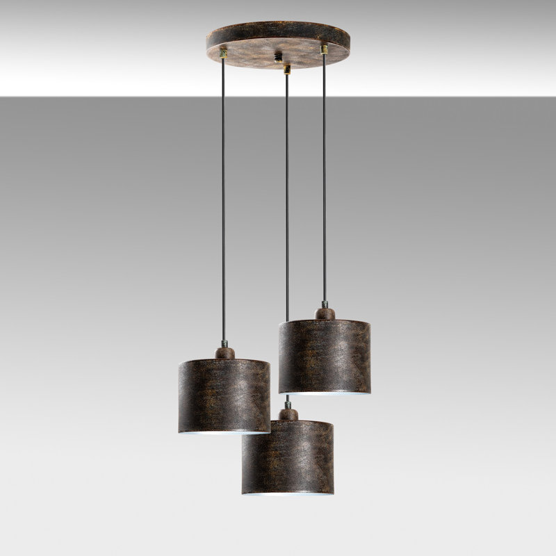 Elegant Adjustable Chandelier with Metal Body, Antiquation Finish, 17.7 in Diameter | Height: 29.5 to 43.3 in | 3 x E27 Socket (Max 40W) | Perfect for Dining Room, Living Room, or Entryway Decor, Bulb Not Included