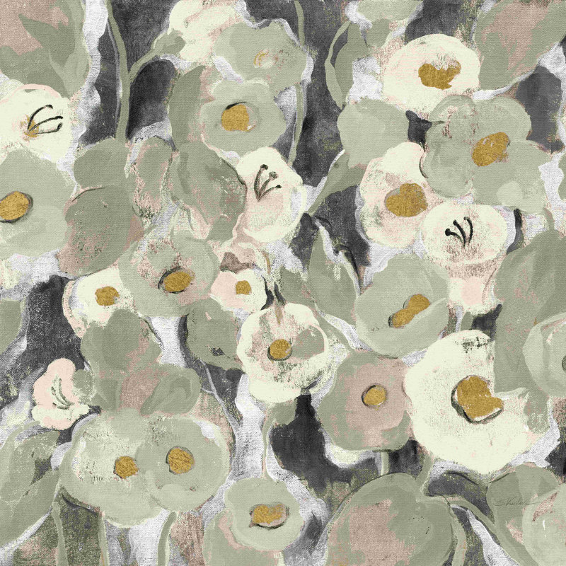 Velouté floral neutre II, H 30 po x l 30 po