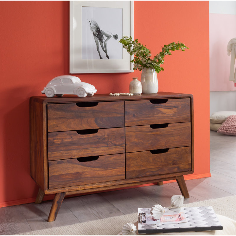 Malmö 2 Solid Wood 90cm W 6 - Drawer Chest of Drawers
