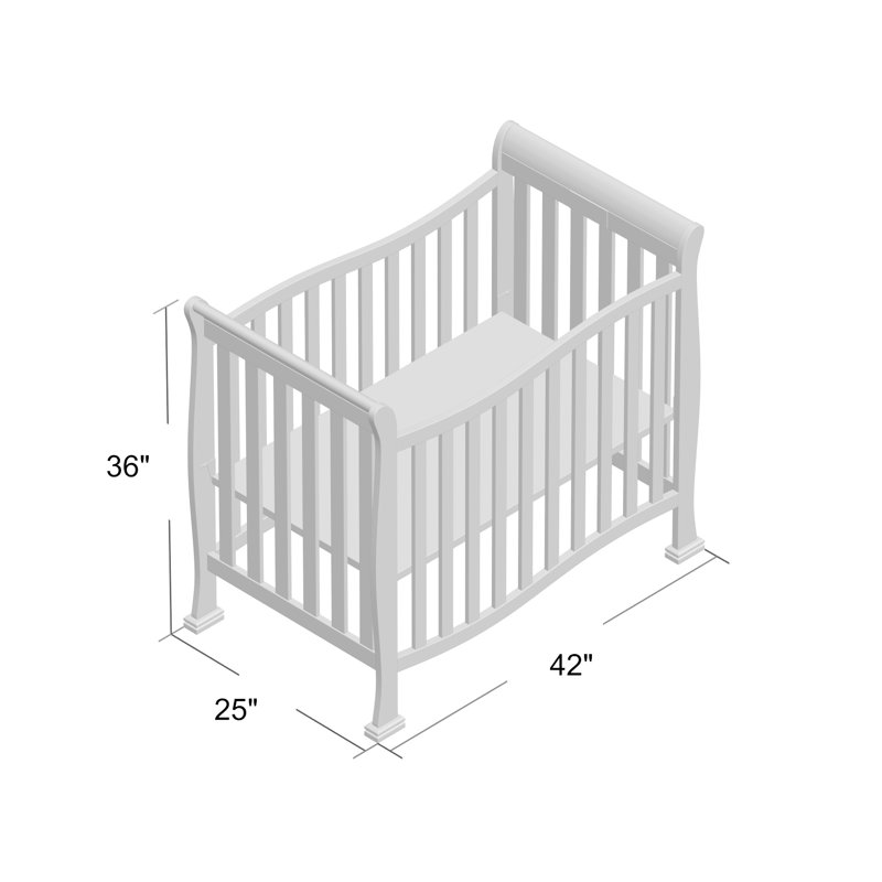 Espresso Pine 4-in-1 Convertible Mini Crib with Adjustable Mattress