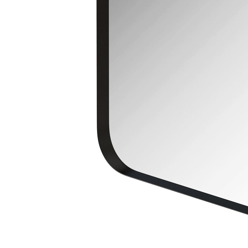 Miroir mural 30 po x 40 po noir avec cadre rectangulaire en métal, 40 po x 30 po