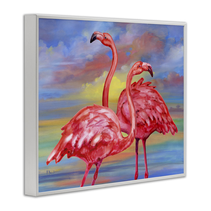 «Rainbow Sunset Flamants», estampe numérique encadrée par Paul Brent, H 11 po x l 14 po
