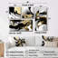 Wild Wave Bliss abstrait or blanc noir V - art mural doré 4 pièces-999776013-999776014