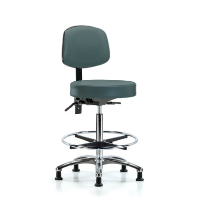 Micah Backed Adjustable Height Ergonomic Lab Stool with Footrest