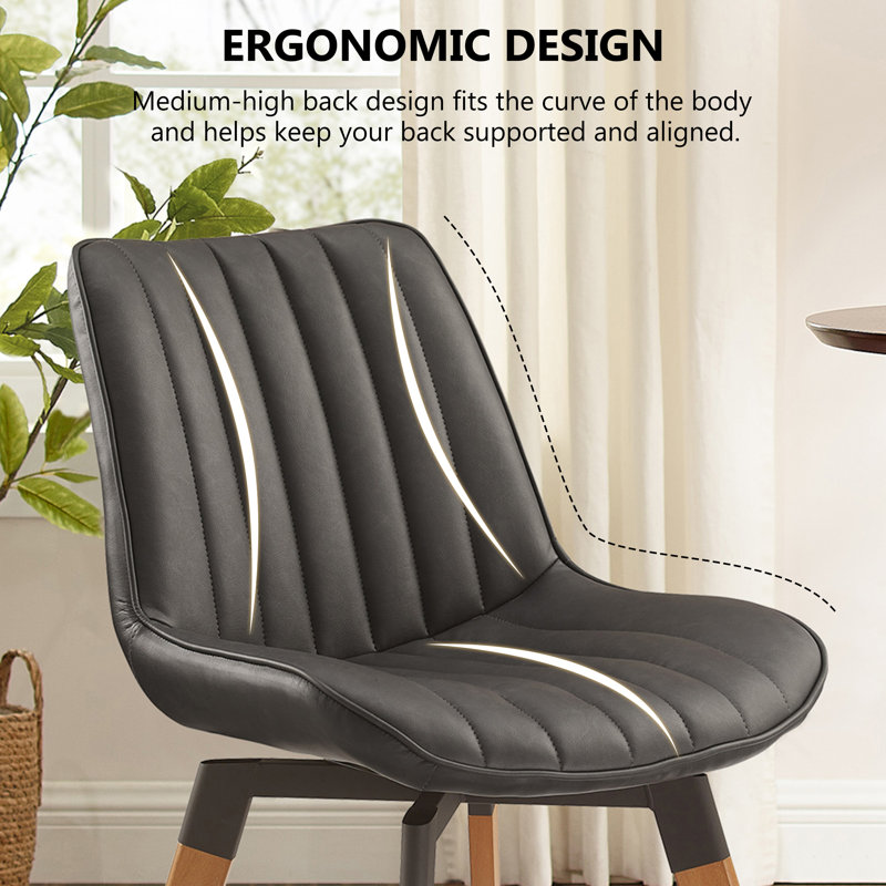 49cm H Tufted Upholstered Side Chair, Dark Grey