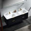 Ensemble de meuble-lavabo mural 60 po à double paroi flottante cannelée avec lavabo double en acrylique intégré et 4 tiroirs à fermeture en douceur 60 po-984863313-984863318