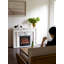 Bulgari-patterned smoky marble simulated fire smart fireplace