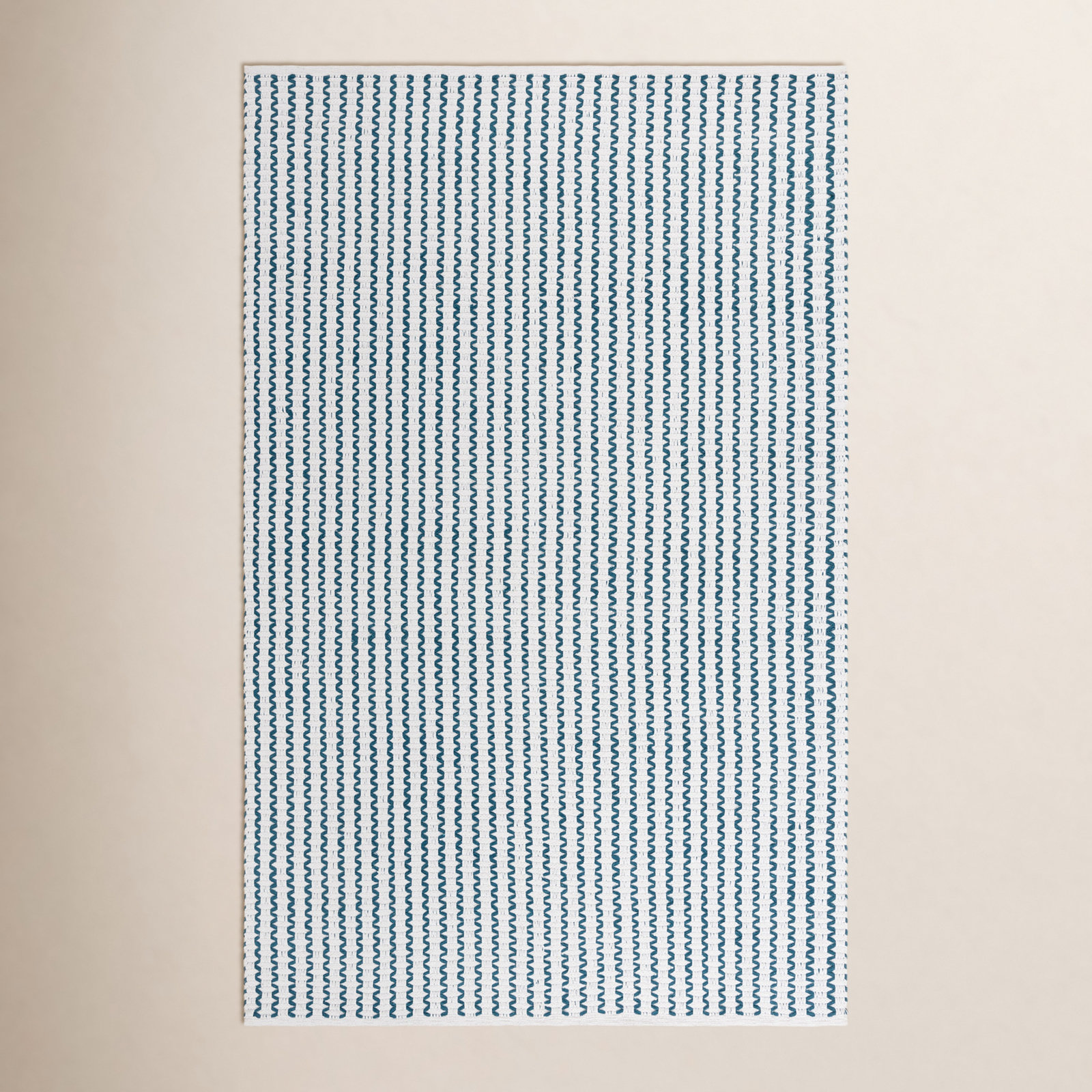 Hand-Woven Chevron Cotton Rug, Rectangle 4' x 6'