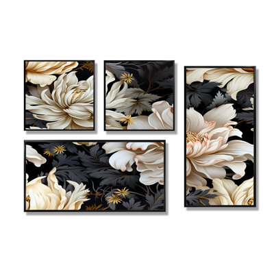 Ensemble de 4 décorations murales dorées et dorées élégantes - Glam doré, décoration murale moderne