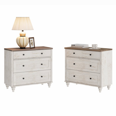 Scarlett Mid-Century Modern 3-Drawer Nightstand