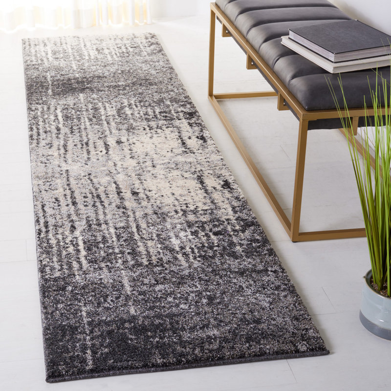 Hatsuye Retro Performance Abstract Rug, Runner 2'3" x 11'