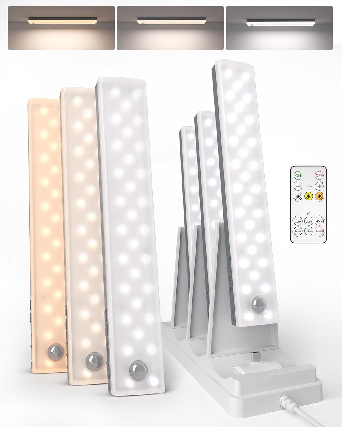 EZVALO 6 Packs Under Cabinet Led Light Wireless Motion Sensor With ...