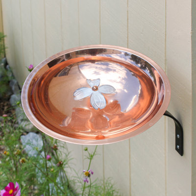 Dogwood Birdbath with Wall Mount Bracket