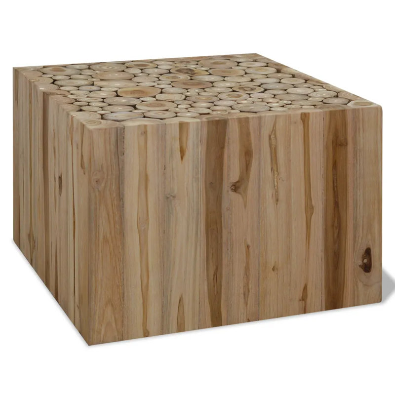 Hinesville Solid Wood Solid Coffee Table with Storage, 35Cm H x 50Cm L x 50Cm W