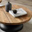 Table basse en bois massif clair wabi-sabi