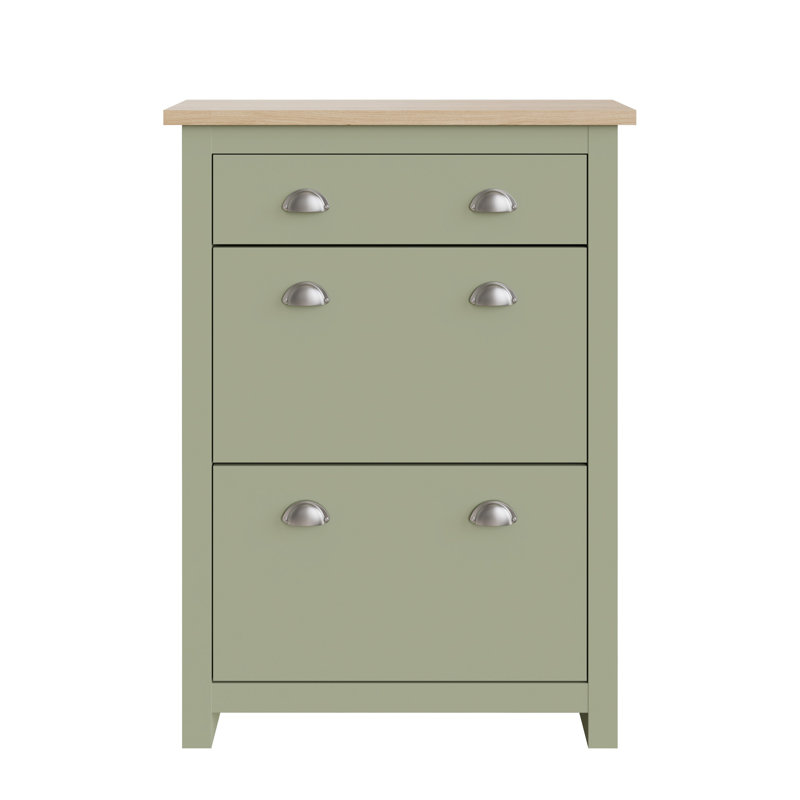Renningers 12 Pair Shoe Storage Cabinet, Sage Green