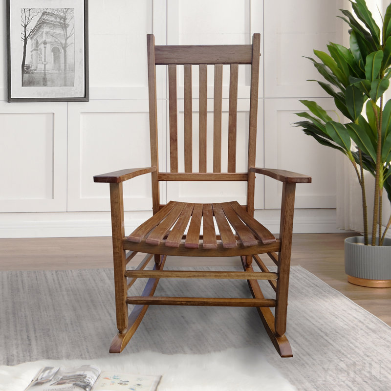 Chaise berçante balcon porche adulte brun