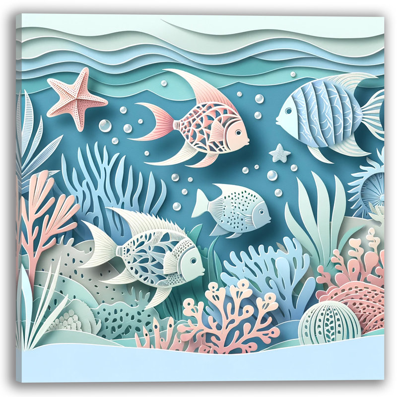 Coastal Harmony - reproduction sur toile tendue, H 12 po x l 12 po x P 1 po