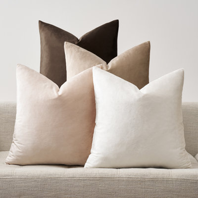 Ensemble de 4 housses de coussin en velours de luxe, housse décorative douce pour canapé-lit, salon, canapé, chambre à coucher