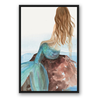 «Mermaid On A Rock», reproduction d'art sur toile