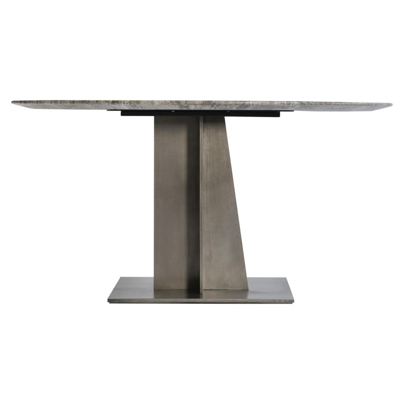 Equis 60" Stone Pedestal Dining Table