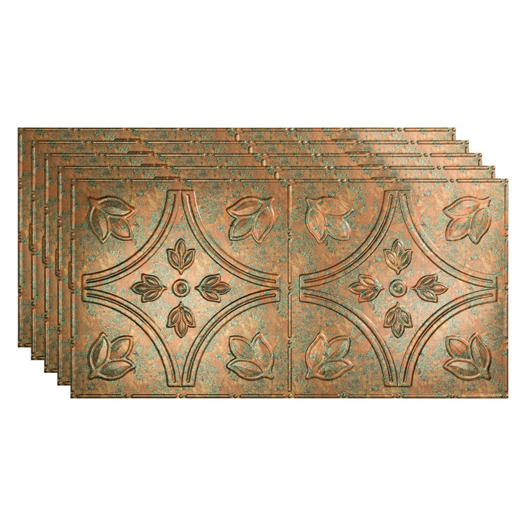 24.38'' L x 48.38'' W Textured Vinyl Glue Up Ceiling Tile