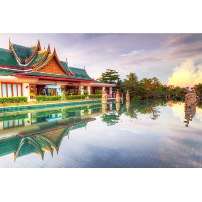 Thai Architecture At Sunrise by Patryk_Kosmider - Wrapped Canvas Print