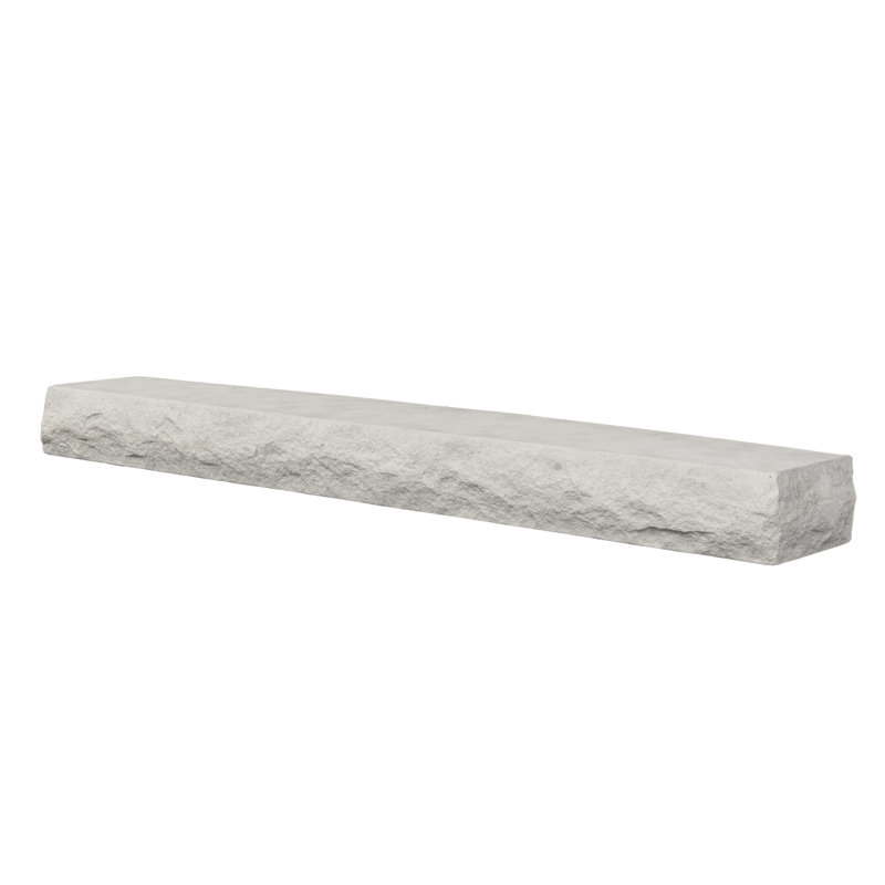 Natural Cut Stone Edge Non-Combustible Mantel Shelf, 60", Arctic Blast