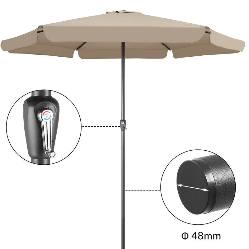 Caye 330cm Balcony Parasol, Taupe