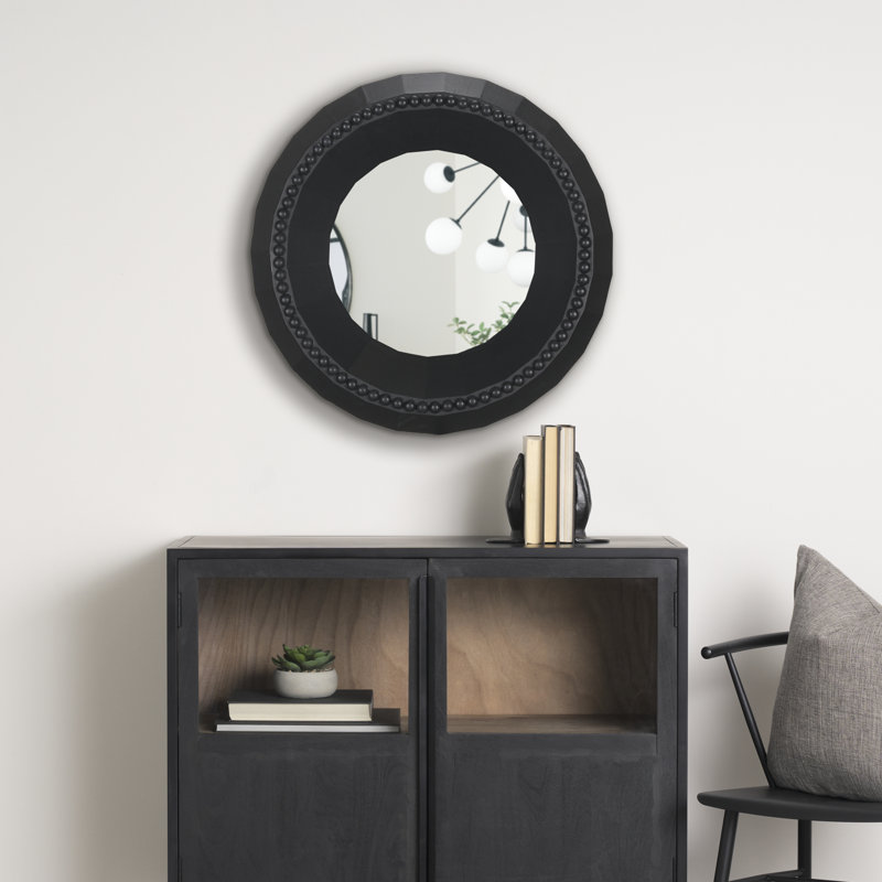 Miroir d'appoint Merrial, Noir, H 29,92 po x l 29,92 po x P 3,86 po