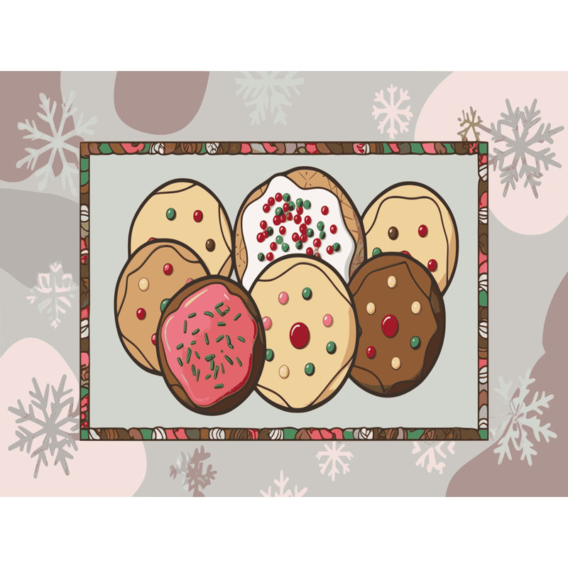 Tapis de vacances The Holiday Aisle® Cookies, Rectangulaire 2 pi x 3 pi