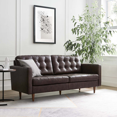 Exalt Tufted Vegan Leather Sofa