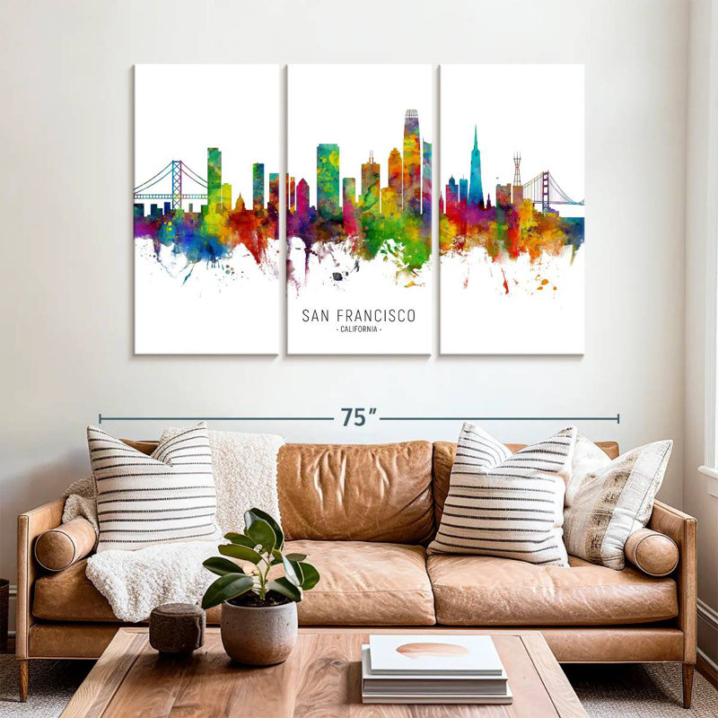 Vue sur la ville de Sireci, San Francisco, Californie IV, H 42 po x l 65 po