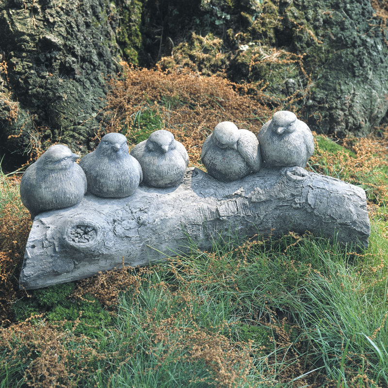 Birds on a Log Statue, Alpine Stone