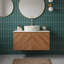 Meuble-lavabo et lavabo, lavabo rond en céramique blanche à motif de pierre