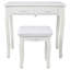 Ensemble de coiffeuse avec miroir et tabouret rembourré, modes d'éclairage, coiffeuse en bois à 4 tiroirs pour chambre de fille, coiffeuse avec beaucoup de rangement-125710301