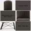 Ensemble de 2 chaises d'appoint en tissu gris foncé et finition noire