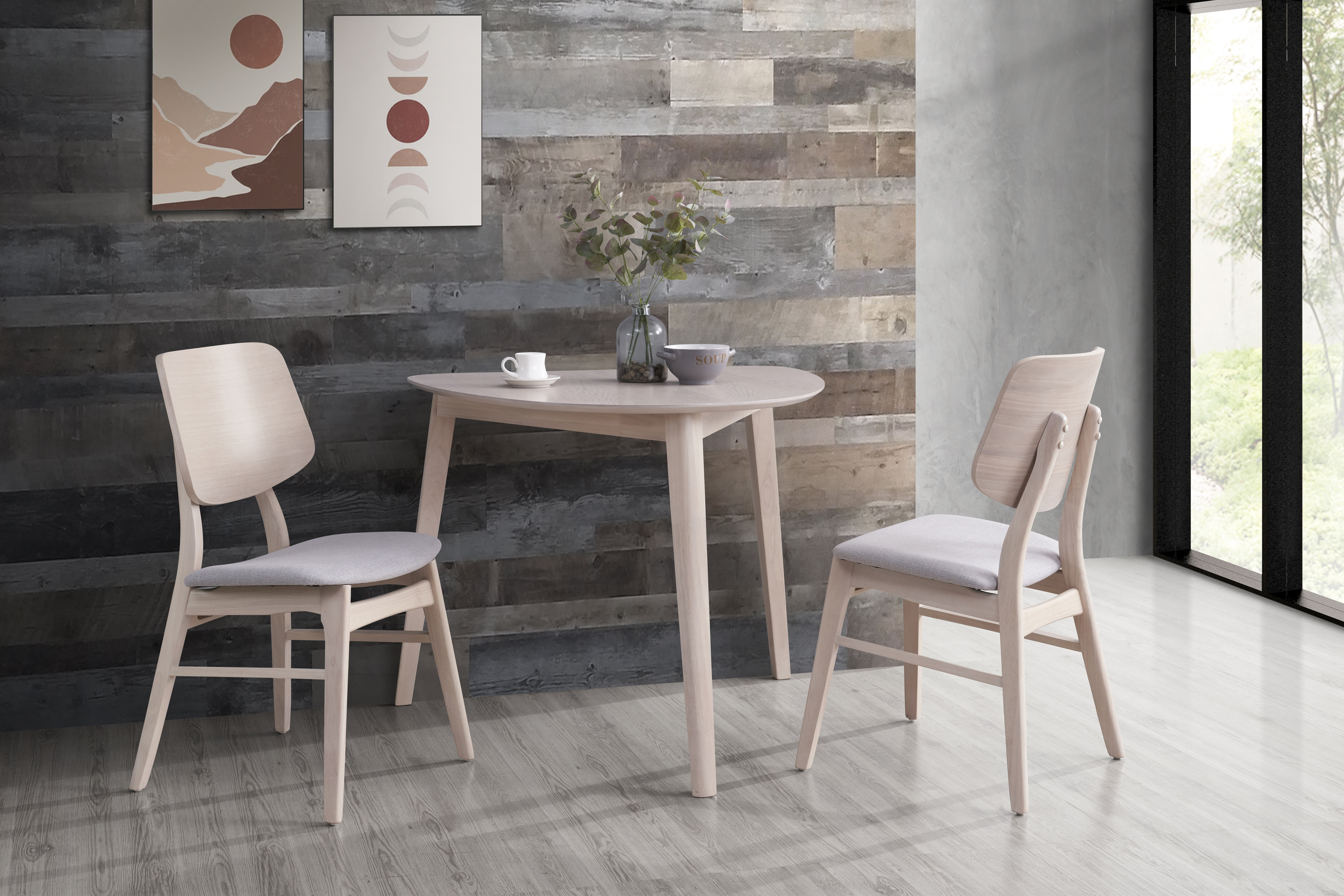Mcmichael 3 Piece Wood Dining Set with Corner Table And 2 Chairs