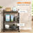 3 Tier Rolling Kitchen Cart with Storage and 2 Sliding Fruit Baskets, Brown
