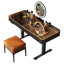 Ensemble de coiffeuse à maquillage, réglable en hauteur, prise de courant USB, plateau en verre, tiroir de rangement-1585606213-1583594831