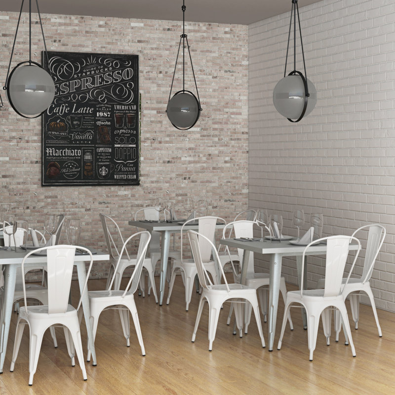 Romsey 17.5'' H Stacking Side Chair, White