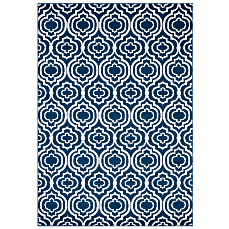 Tapis marocain à motif treillis transitionnel Modway, Rectangle 8 pi x 10 pi