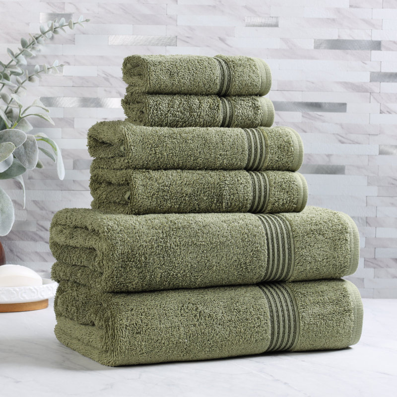 Ensemble de serviettes de bain 6 pièces Oleg Heritage, Vert forêt