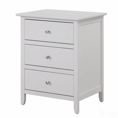 Versatile White Transitional Nightstand